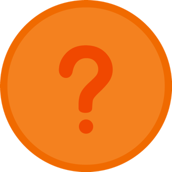 Un point d'interrogation à l'intérieur d'un cercle orange, représentant une incertitude ou une enquête.