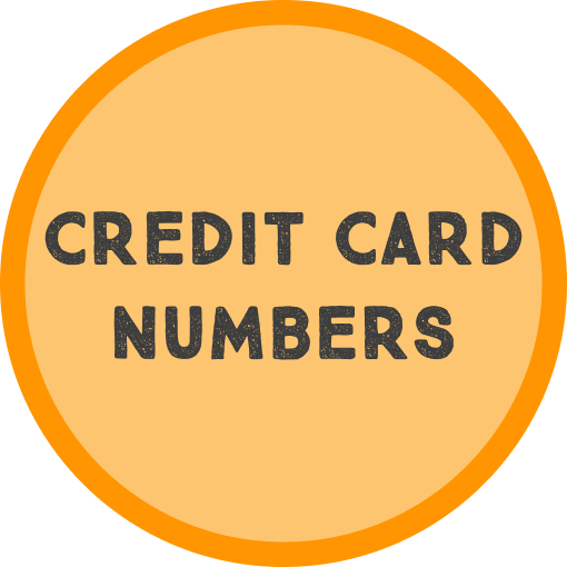 Credit card numbers