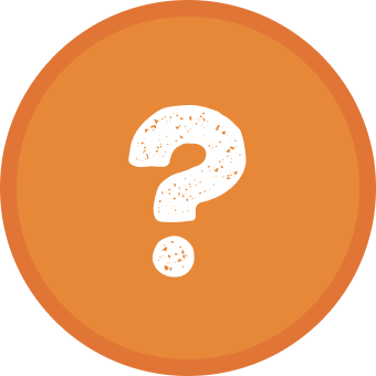Icona del punto interrogativo in un cerchio arancione.